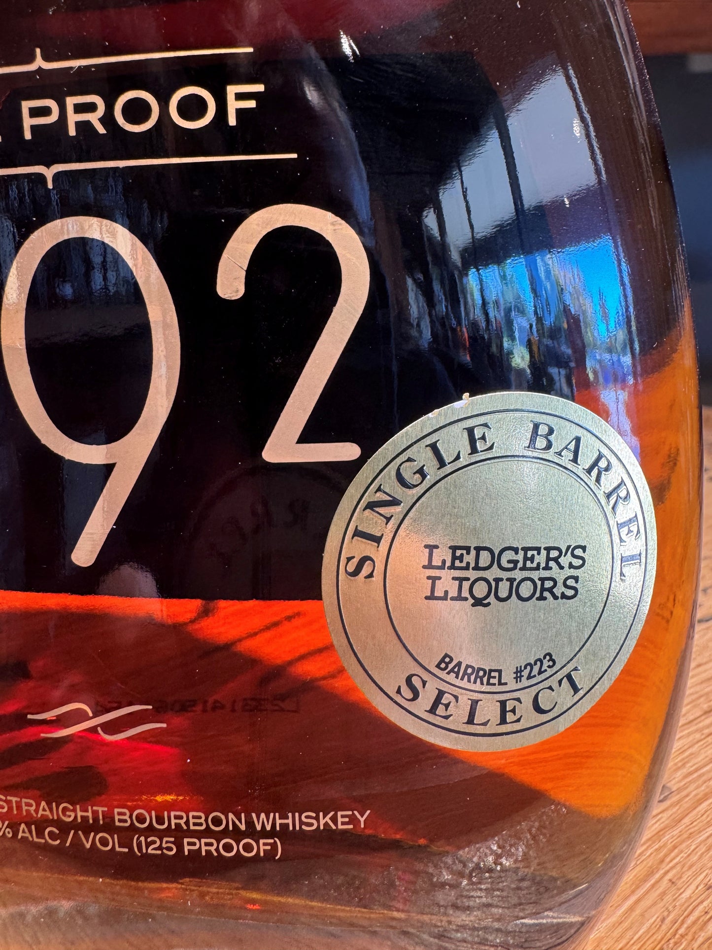 1792 "Ledger's Liquors Pick" Full Proof Single Barrel Bourbon Whiskey - Barrel Shoppe Rescue 125 Proof