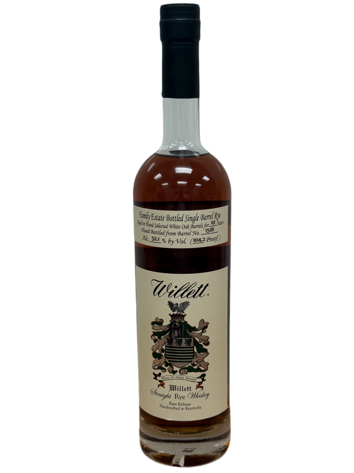 Willett Family Estate “Ashes to Ashes” Single Barrel Rye 10 Year Barrel #1518