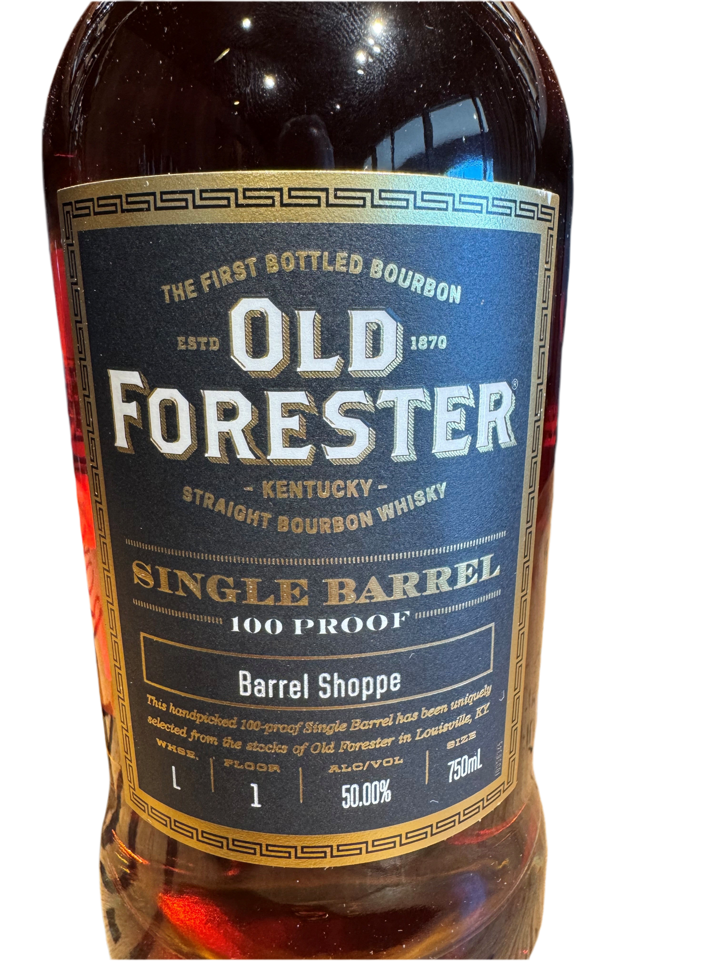 Old Forester Single Barrel 100 Proof Bourbon Barrel Shoppe Exclusive