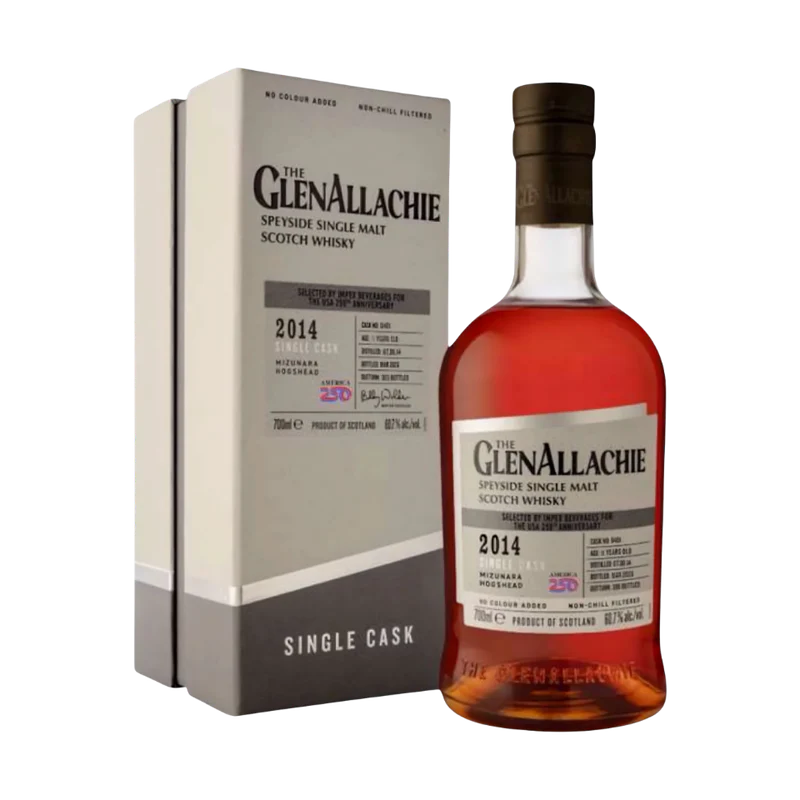 The GlenAllachie 2014 11 Year Mizunara Cask #8481 121.4 Proof 700ml