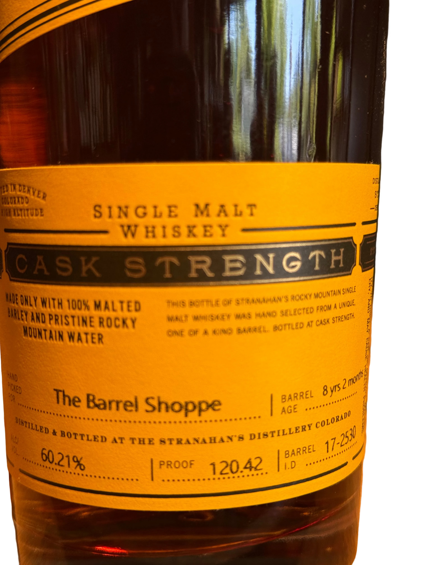 Stranahan's Cask Strength American Single Malt Whiskey 120 Proof 750ml Shoppe Exclusive