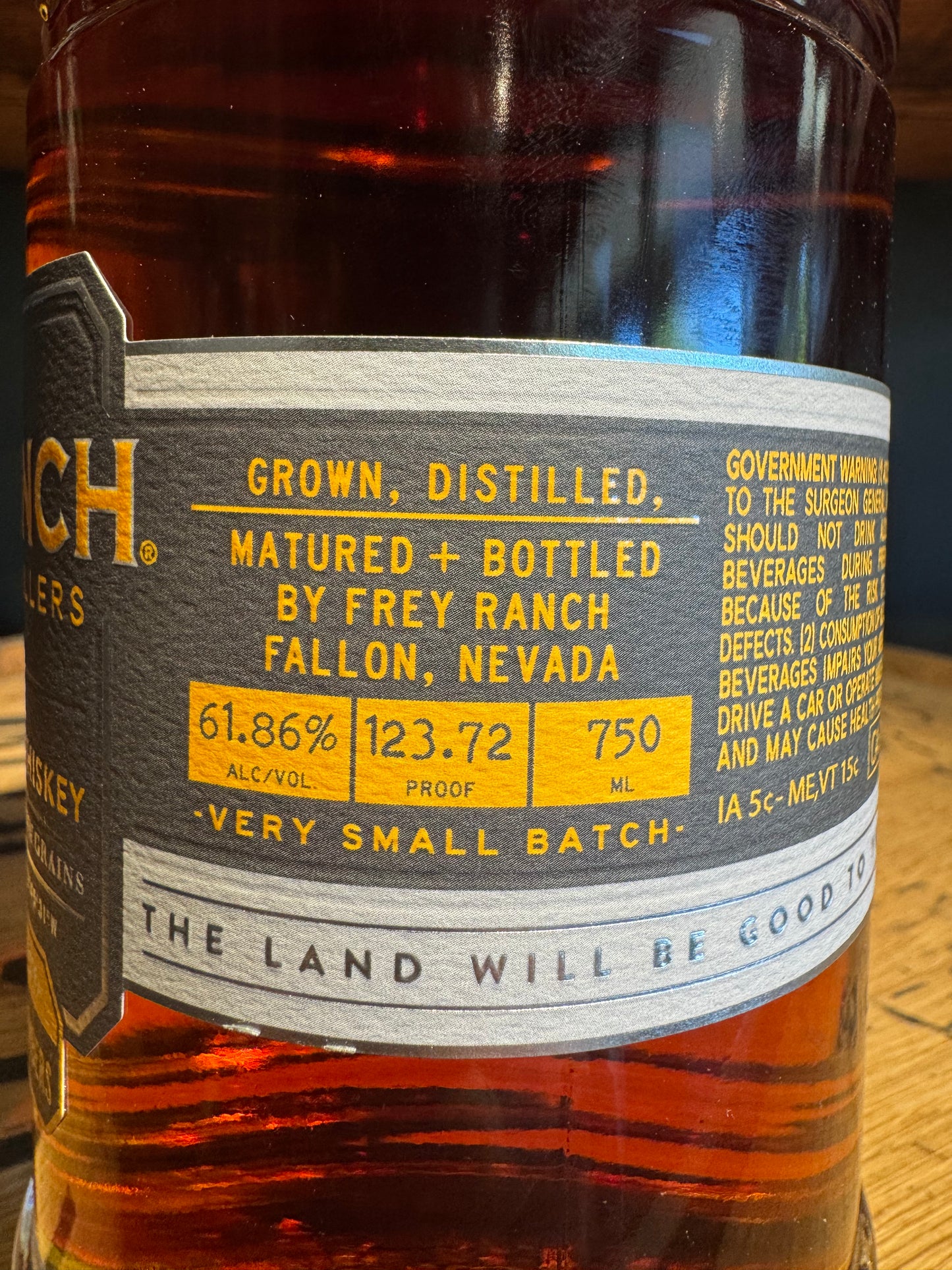 Frey Ranch Bourbon Cask Strength Very Small Batch 123 Proof 750ml