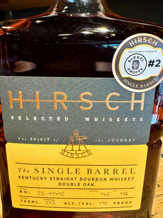 Hirsch Single Barrel Double Oak Bourbon Barrel Shoppe Exclusive #2