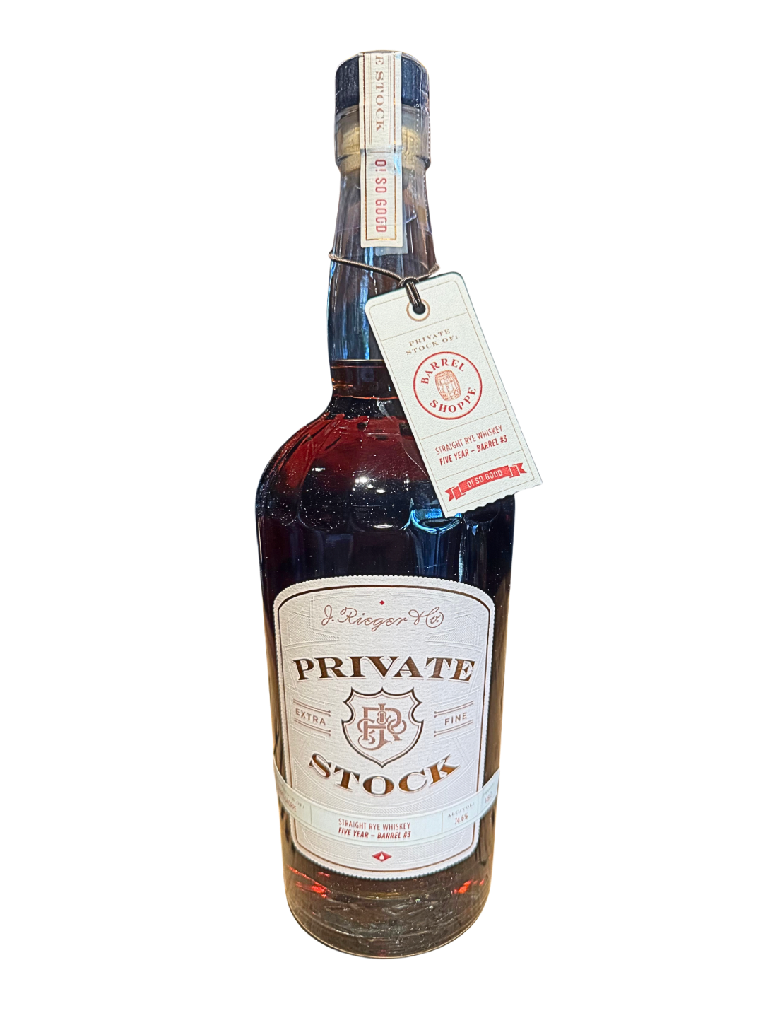 J. Rieger Private Stock Straight Rye Whiskey Barrel Shoppe Exclusive #3 “Hazmat” 149 Proof