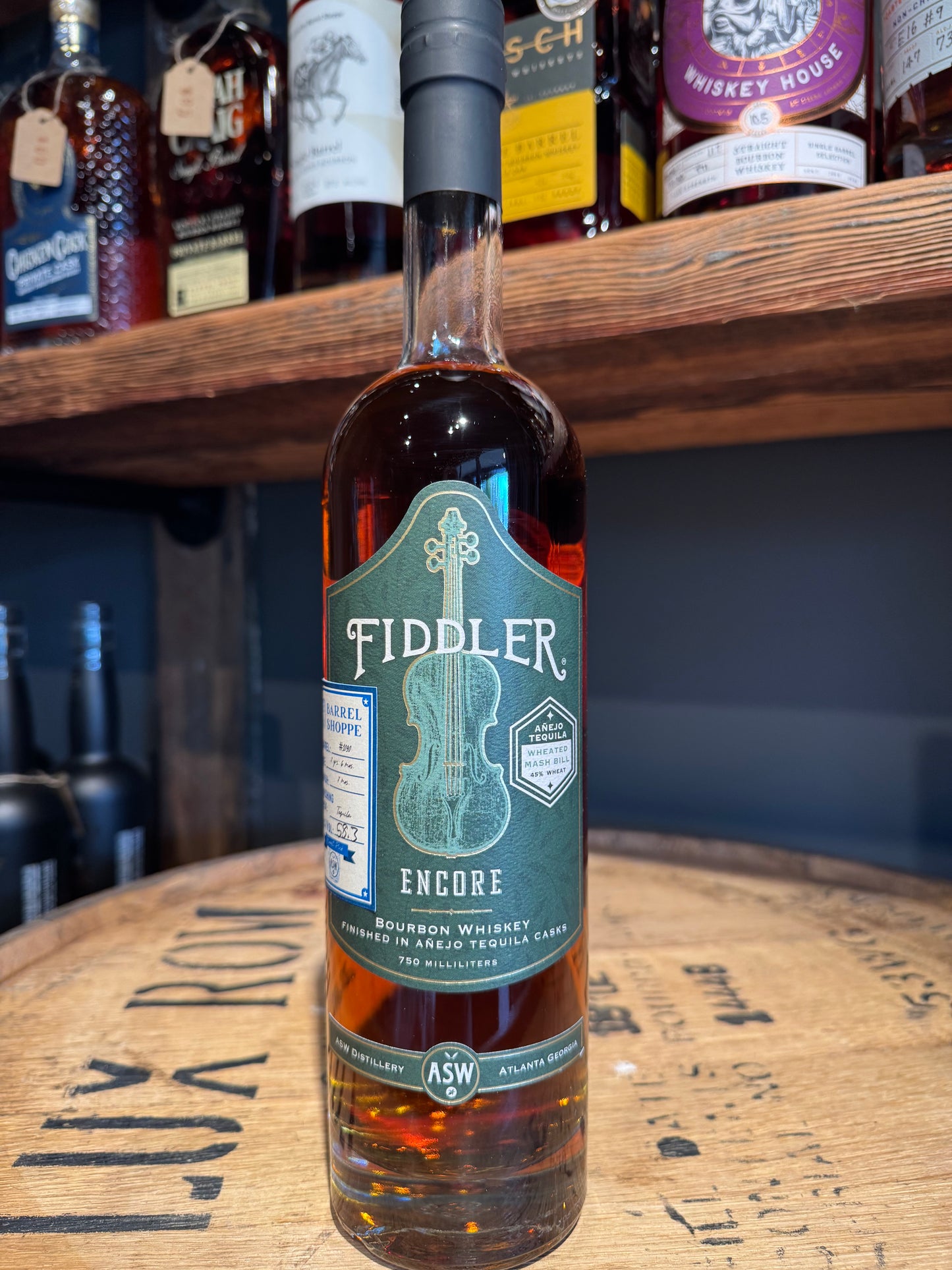 ASW Fiddler Encore Single Barrel Bourbon Anejo Cask Finish Shoppe Exclusive