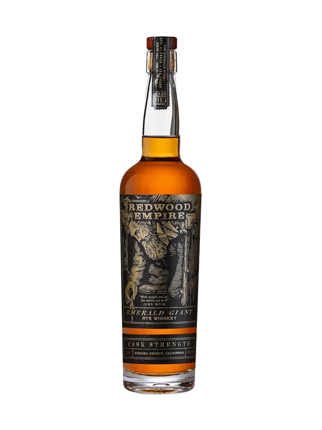 Redwood Empire Emerald Giant Whiskey Rye Cask Strength Sonoma County 115 Proof 750ml