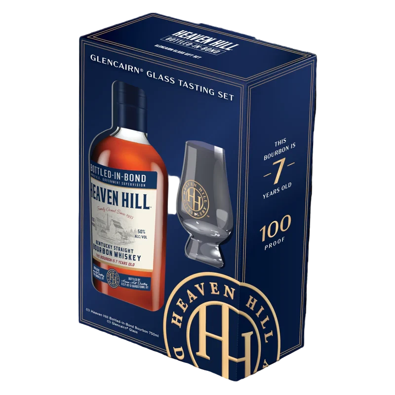 Heaven Hill 7 Yr Kentucky Straight Bourbon Whiskey Gift Set with Glencairn Glass