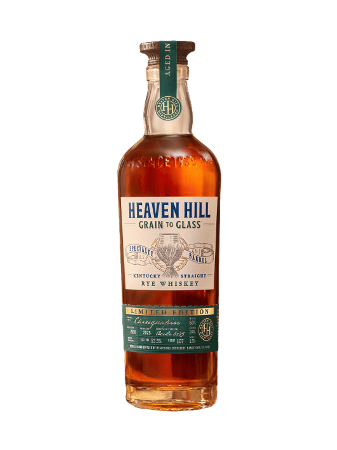 Heaven Hill Rye Chinquapin Oak Barrels 107 Proof 700ml