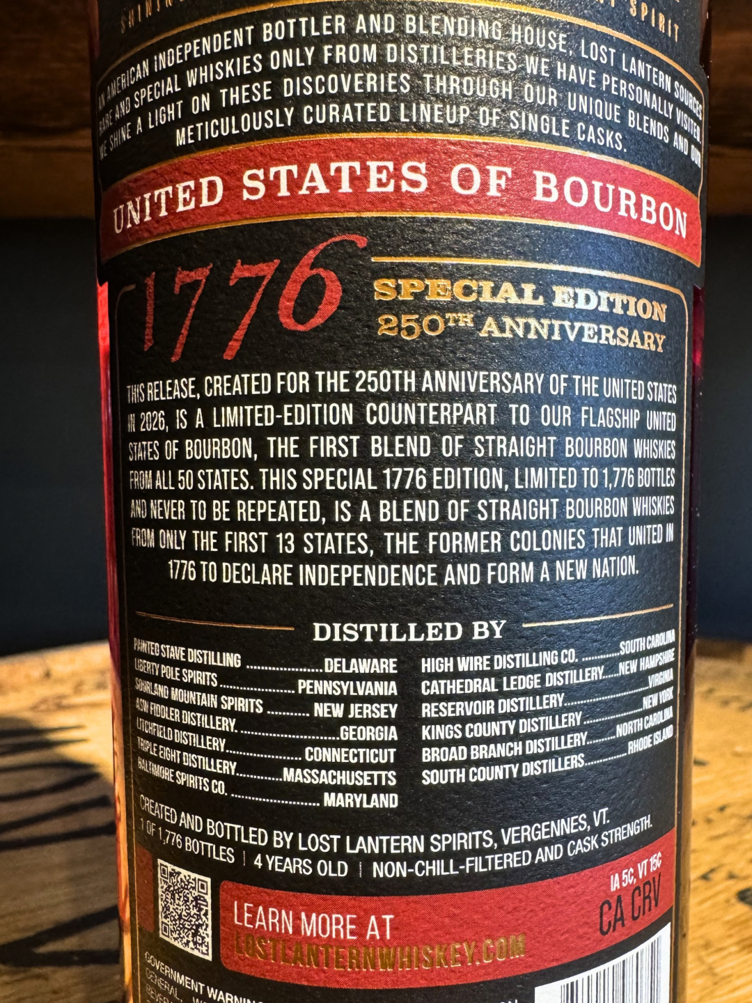 Lost Lantern United States of Bourbon 1776 Edition 121.4 Proof 750ml