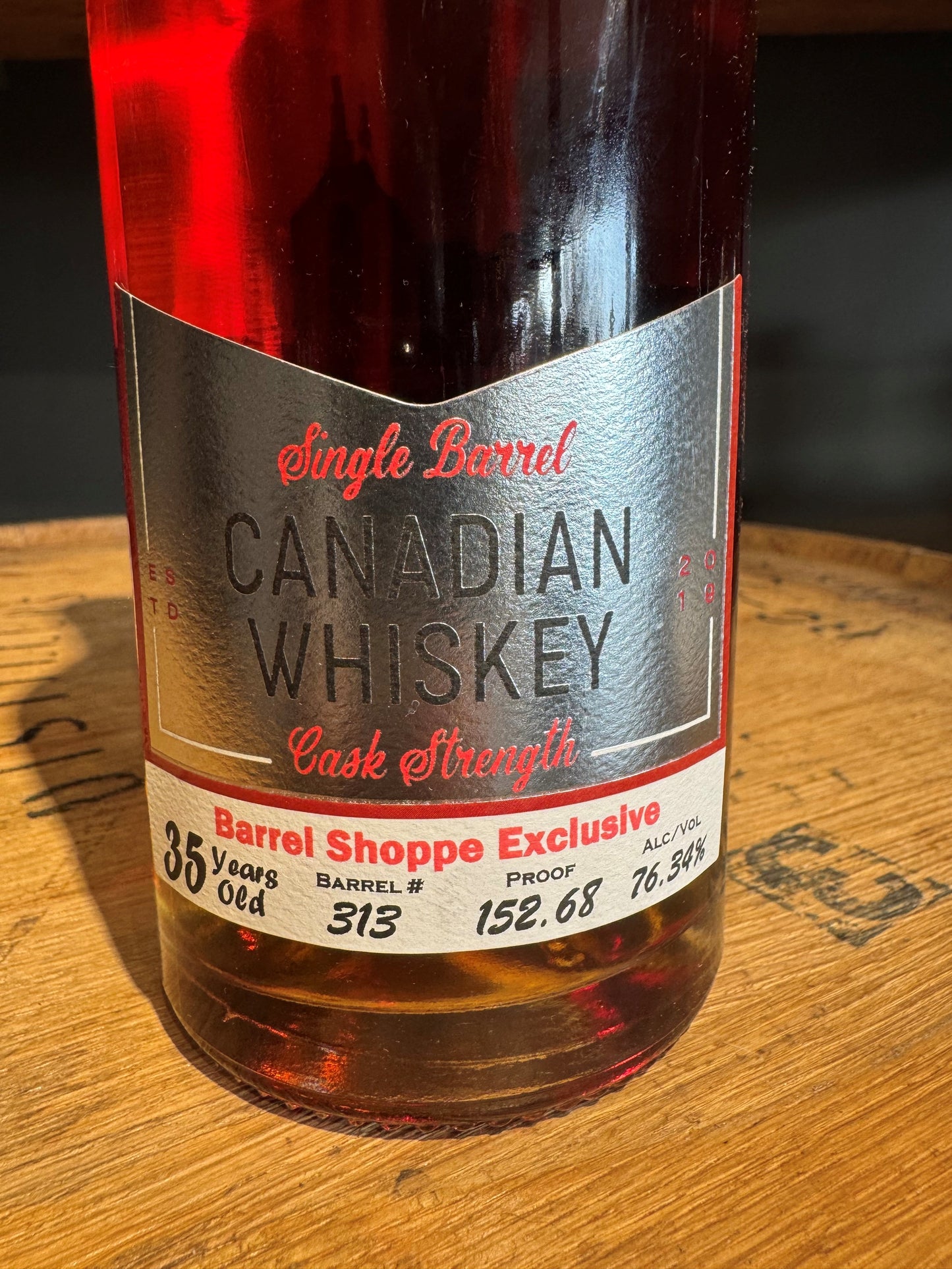 Nashville Barrel Company 35 Year Canadian Hazmat 152 Proof Shoppe Exclusive