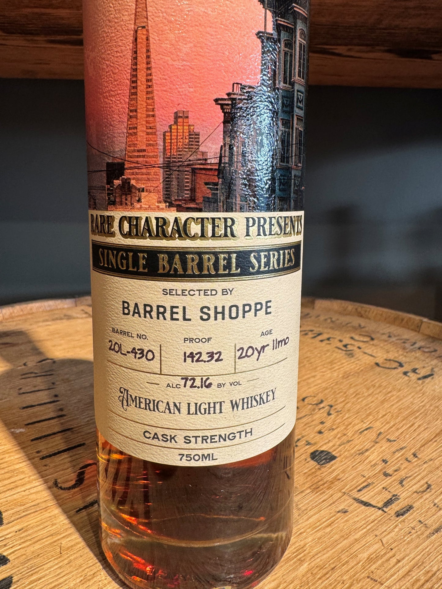 Rare Character Single Barrel 20 Year 11 Month American Light Whiskey Shoppe Exclusive Hazmat 142 Proof