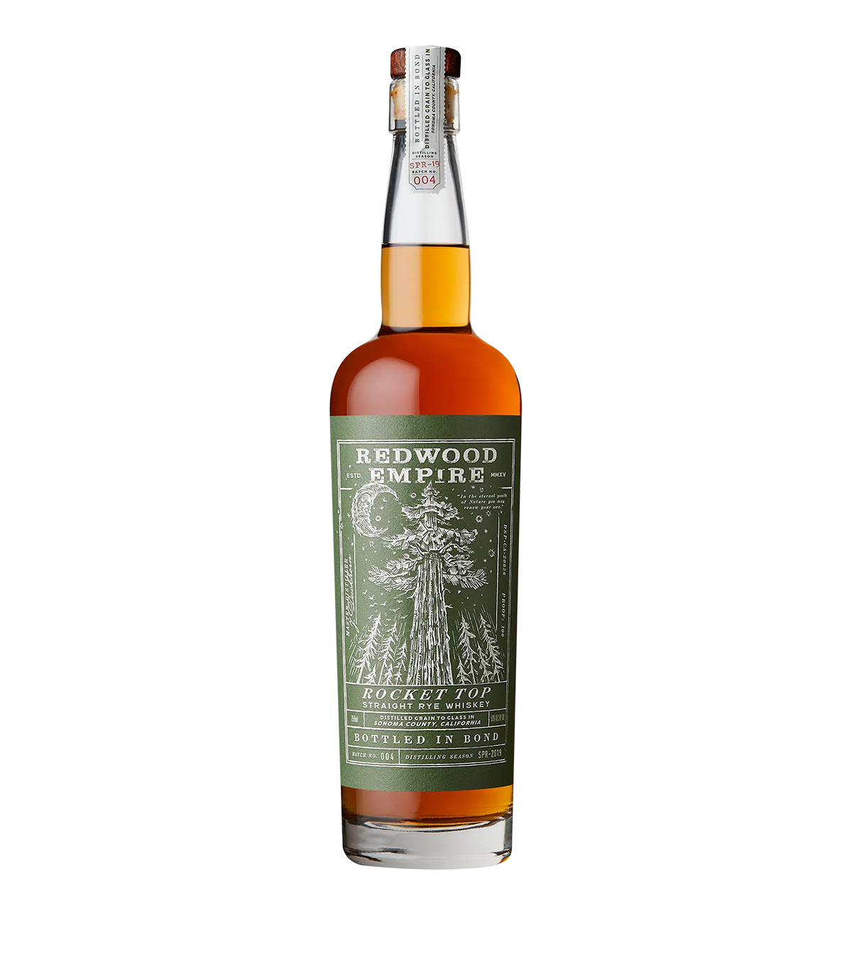 Redwood Empire Rocket Top Rye Whiskey Bottled In Bond