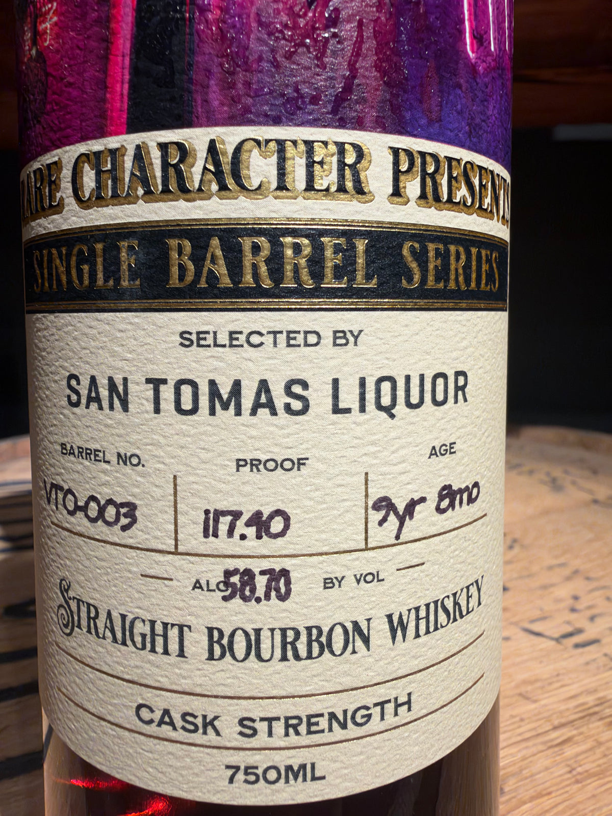 Rare Character VTO 9 Years 8 Months Single Barrel Bourbon Rescue 117.4 Proof 750ml