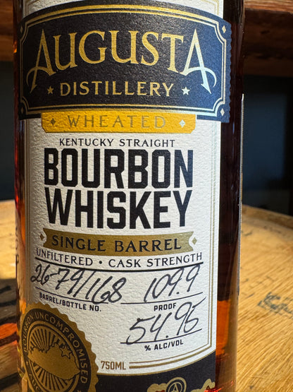 Augusta Distillery Single Barrel Wheated Bourbon 109.9 Proof 750ml Shoppe Exclusive