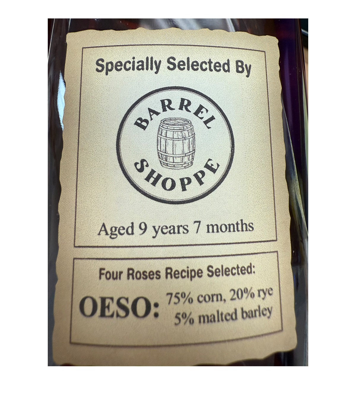 Four Roses Private Selection Single Barrel Bourbon OESO