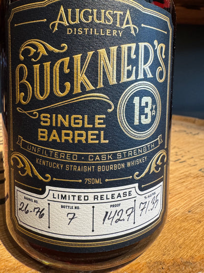 Augusta Distillery Buckner’s 13 Year Bourbon Shoppe Exclusive 142.7 Proof HAZMAT 750ml