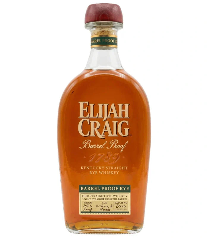 Elijah Craig Barrel Proof Rye Whiskey Batch B526 115.6 Proof 750mL