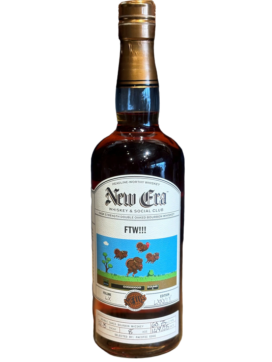 New Era Cask Strength Double Oaked Bourbon Whiskey “FTW!!!” Finished In Buff Turkey Barrel Aged 8 Years