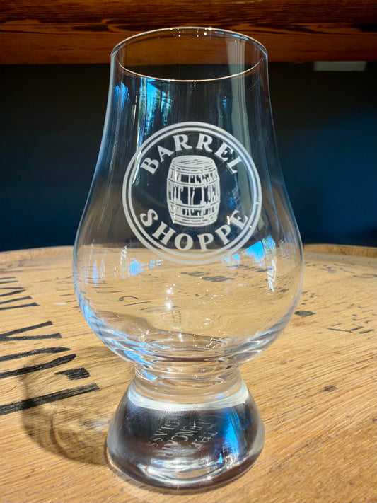 The Glencairn Glass with Barrel Shoppe Logo