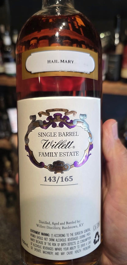 Willett Family Estate 11 Year "Hail Mary" Single Barrel Bourbon 106.2 Proof 750ml