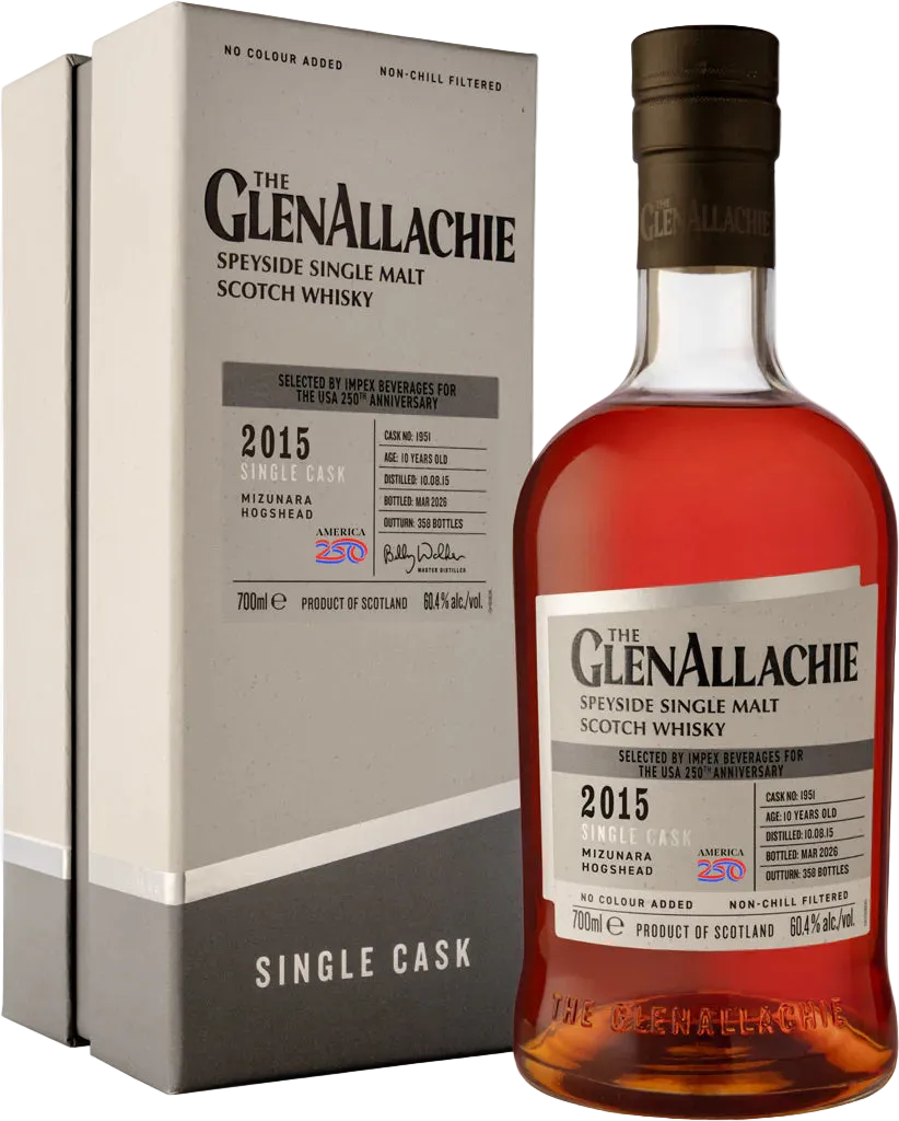 The GlenAllachie 2015 10 Year Mizunara Cask #1951 120.8 Proof 700ml