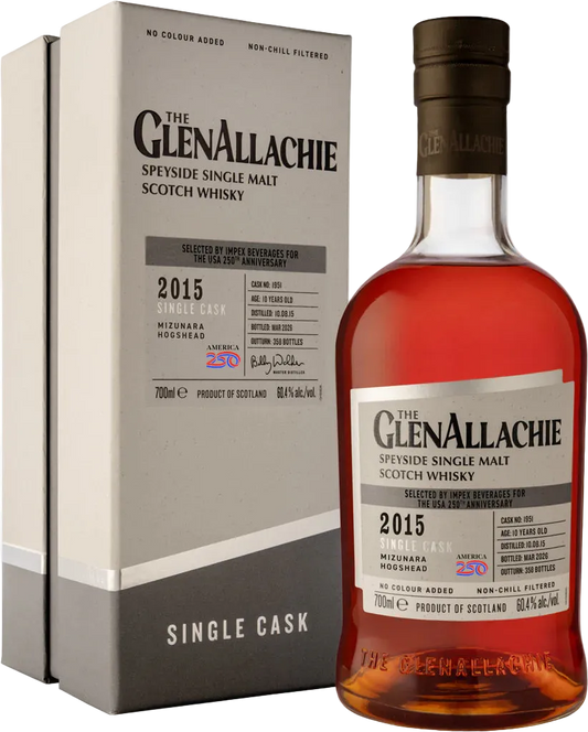 The GlenAllachie 2015 10 Year Mizunara Cask #1951 120.8 Proof 700ml