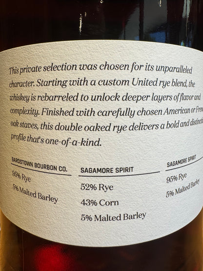 Pursuit Spirits United Single Barrel Double Oak Rye 108 Proof 750ml Shoppe Exclusive