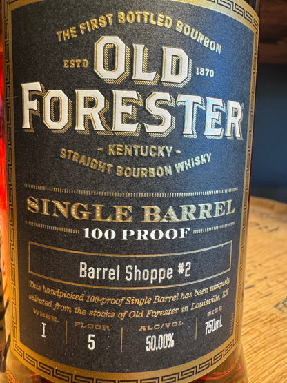 Old Forester Single Barrel 100 Proof Bourbon Shoppe Exclusive Barrel #3 750ml
