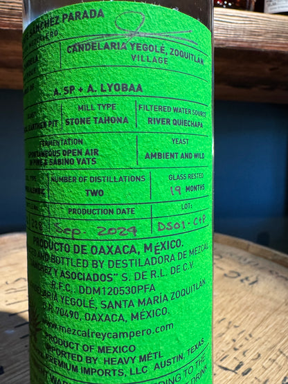Rey Campero Penca Larga & Coyote Ensamble Mezcal Artesanal Joven 105 Proof 750ml