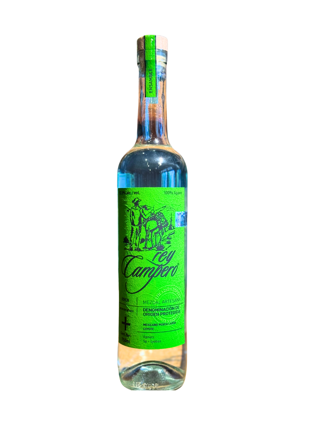 Rey Campero Penca Larga & Coyote Ensamble Mezcal Artesanal Joven 105 Proof 750ml