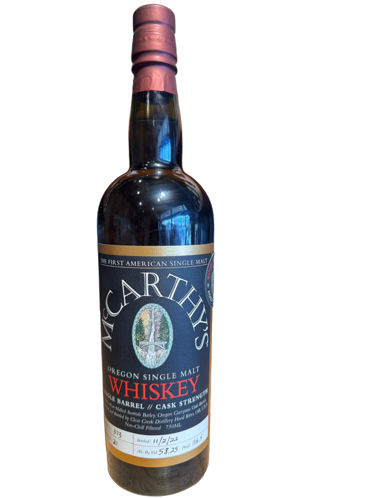 McCarthy's Oregon Single Malt Whiskey Single Barrel Cask Strength