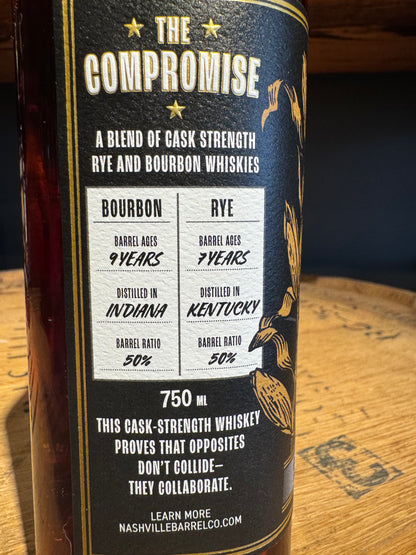 Nashville Barrel Company The Compromise Bourbon & Rye Blended Whiskey 122.6 Proof