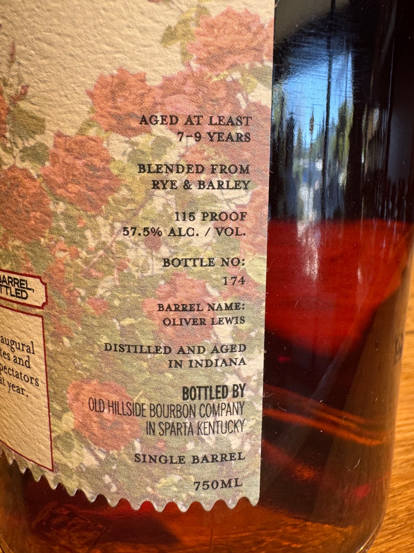 Old Hillside The First Rye'd Rye 115 Proof 750ml