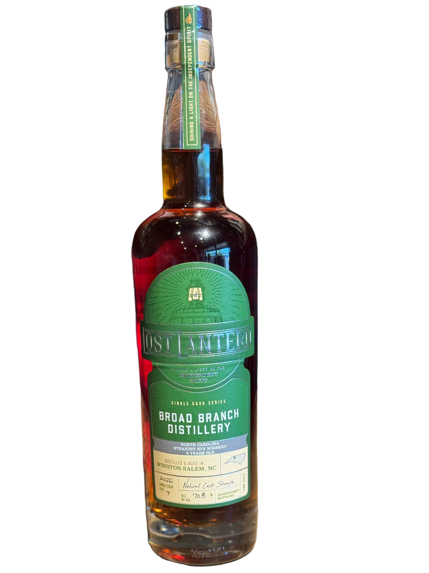 Broad Branch Distillery Lost Lantern 8 Year North Carolina Straight Rye Whiskey 141 Proof HAZMAT
