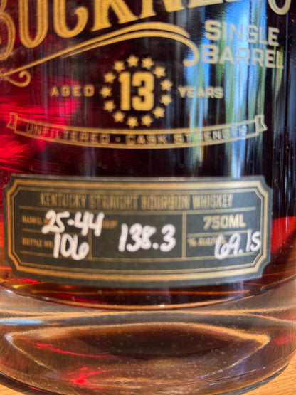 Buckner’s 13 Year Bourbon 138.3 Proof 750ml