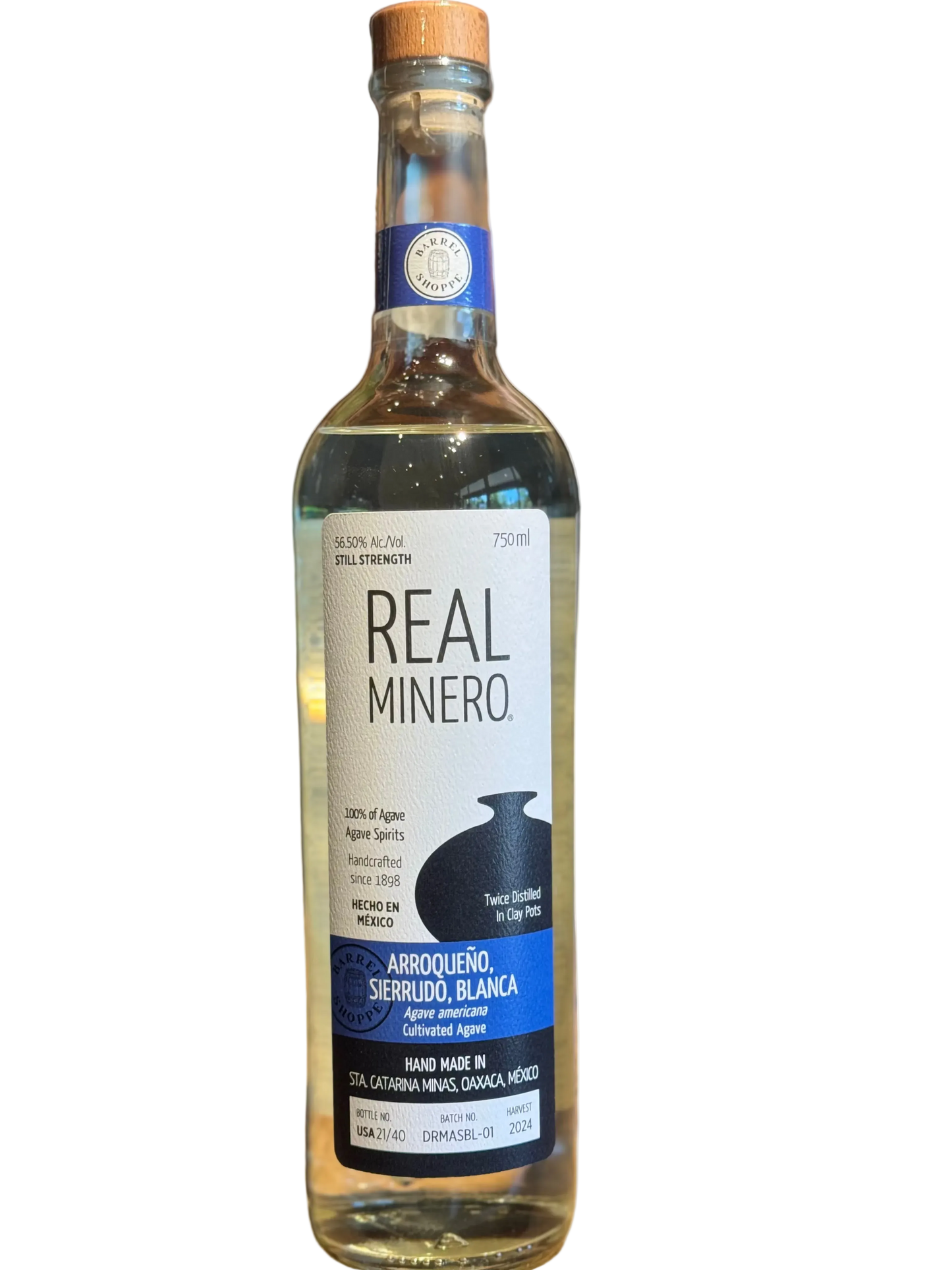 Real Minero Arroqueno Sierrudo Blanca Mezcal 113 Proof 750ml Shoppe Exclusive
