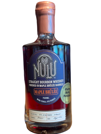 Nulu Bourbon Maple Brulee Finish 118.6 Proof 750ml Rescue Barrel "Cherry Berry Pancakes"