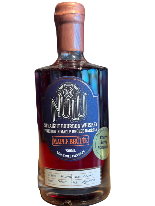 Nulu Bourbon Maple Brulee Finish 118.6 Proof 750ml Rescue Barrel "Cherry Berry Pancakes"