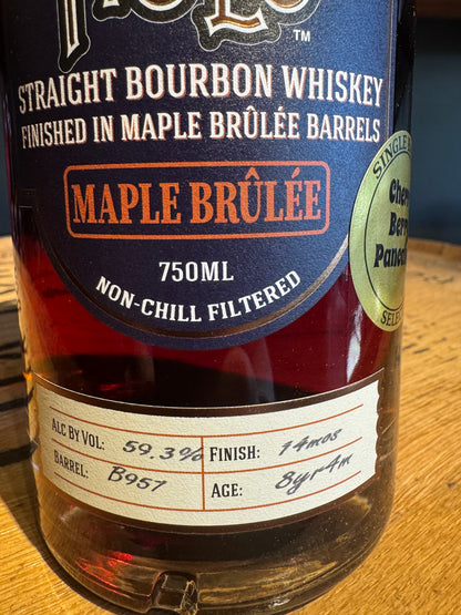Nulu Bourbon Maple Brulee Finish 118.6 Proof 750ml Rescue Barrel "Cherry Berry Pancakes"
