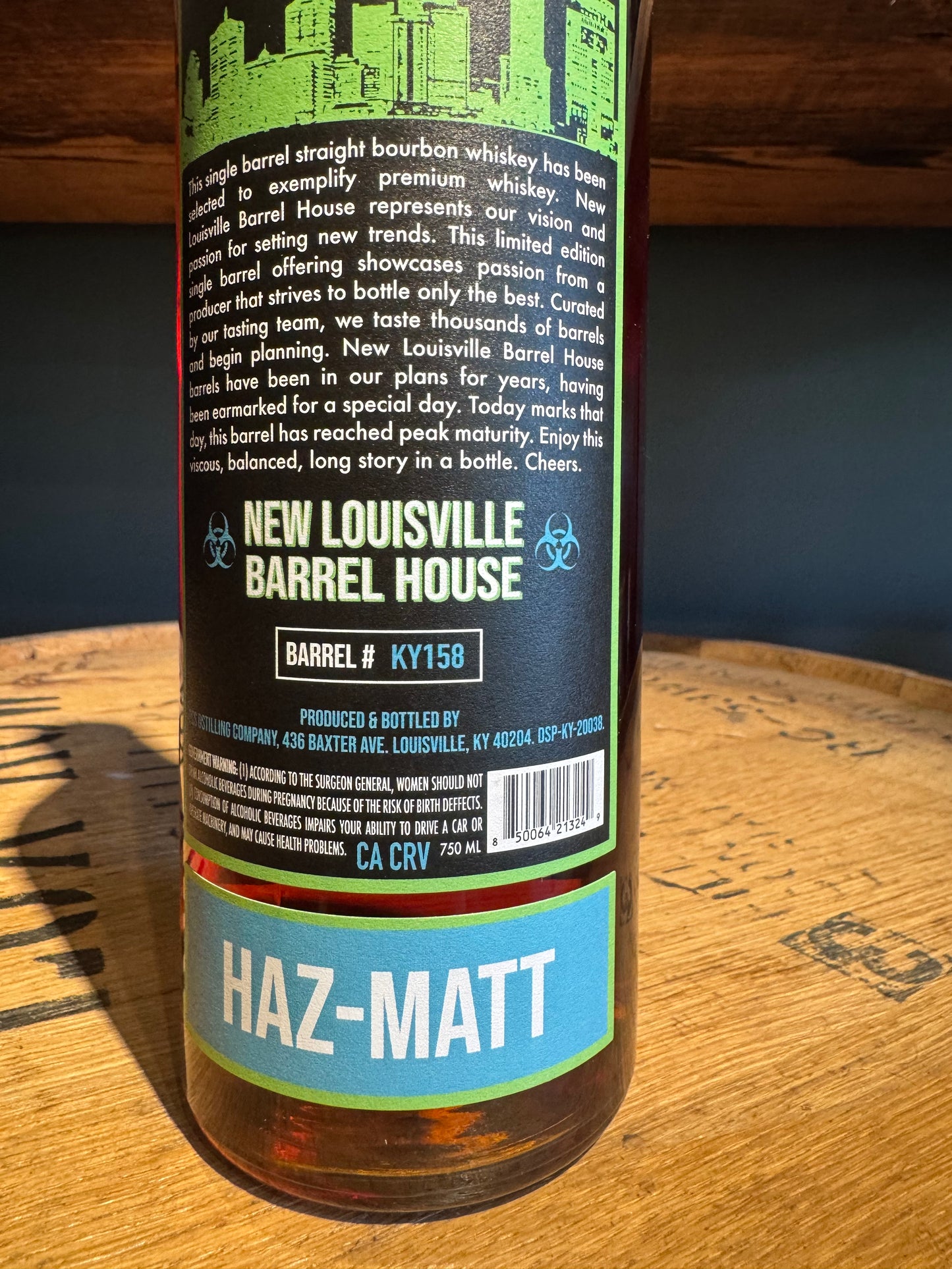 New Louisville 8 Year HAZ-MATT Bourbon 142 Proof 750ml HAZMAT Shoppe Exclusive