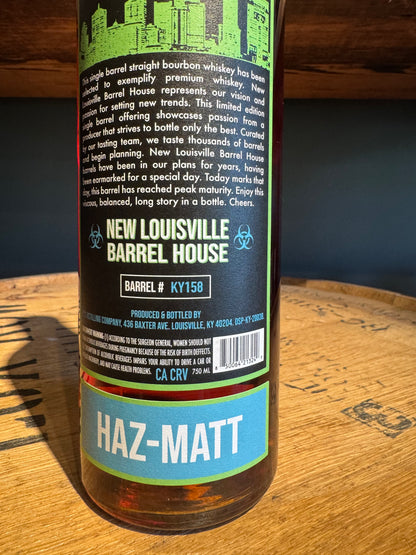 New Louisville 8 Year HAZ-MATT Bourbon 142 Proof 750ml HAZMAT Shoppe Exclusive