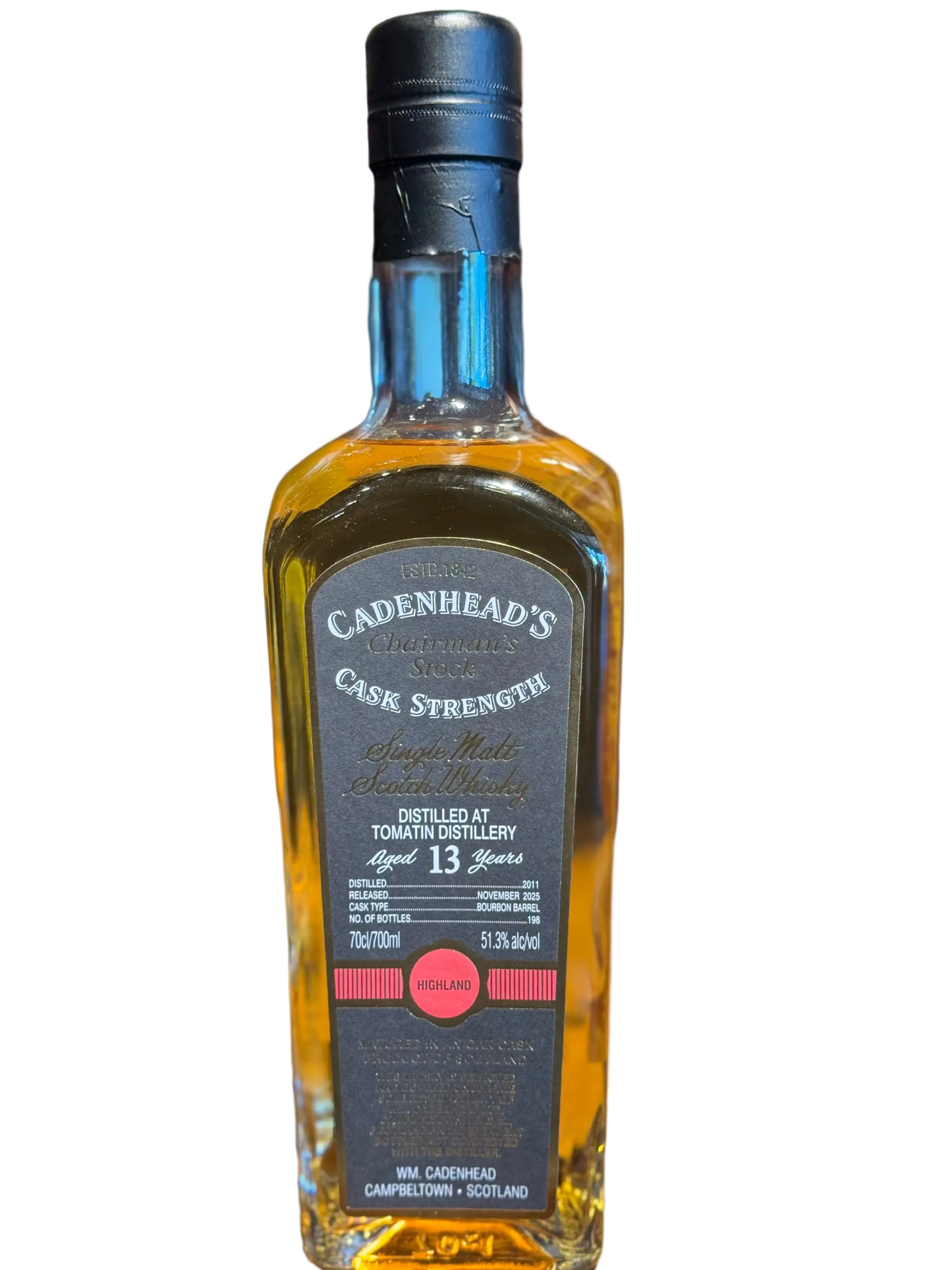 Cadenhead's Chairman's Stock Tomatin 13 Year Single Malt Scotch Whisky 102.6 Proof 700ml