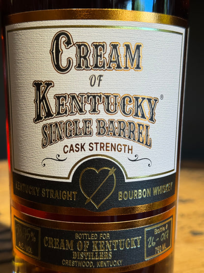 Cream of Kentucky Single Barrel Bourbon Shoppe Exclusive 117 Proof 750ml