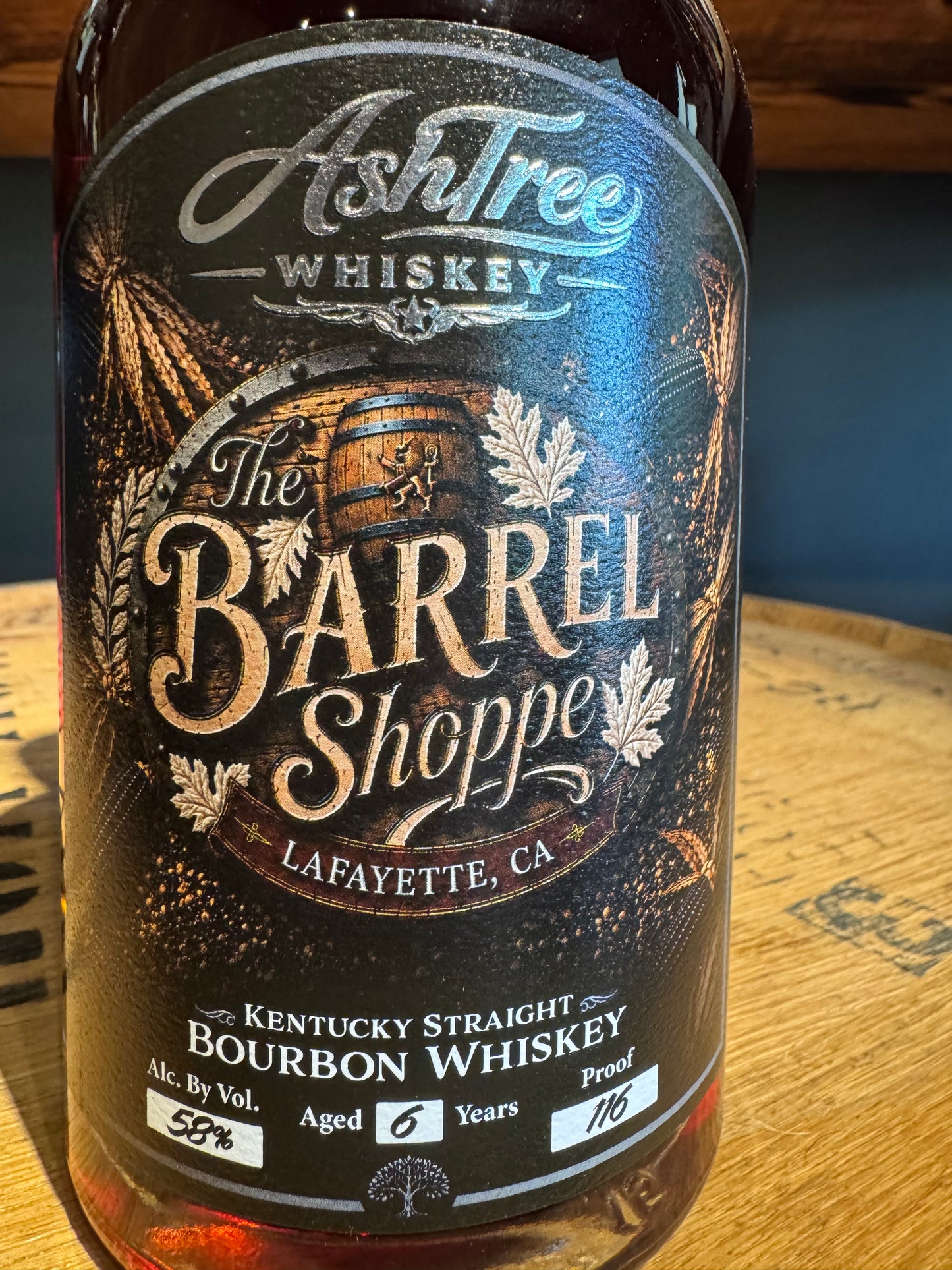 AshTree Single Barrel Blue Heirloom Corn Kentucky Bourbon Barrel Shoppe Exclusive 116 Proof 750ml
