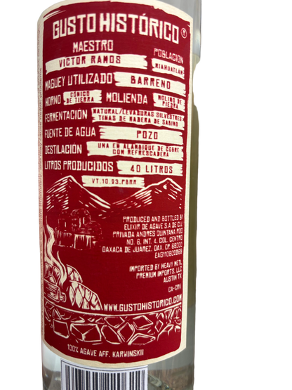 Gusto Historico Puntas Barreno 136 Proof 750ml Shoppe Exclusive
