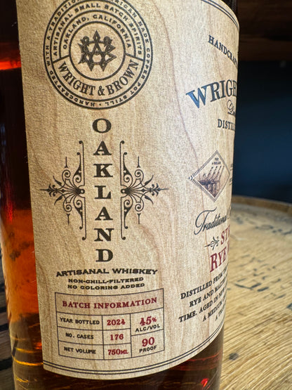 Wright & Brown Straight Rye Whiskey - 90 Proof 750ml