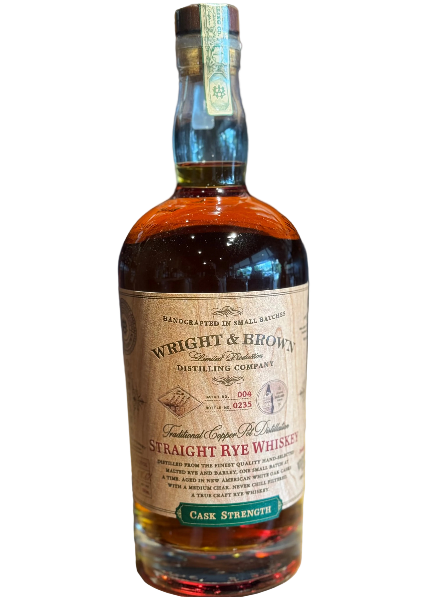 Wright & Brown Cask Strength Straight Rye Whiskey - 117.2 Proof 750ml