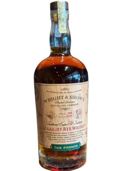 Wright & Brown Cask Strength Straight Rye Whiskey - 117.2 Proof 750ml