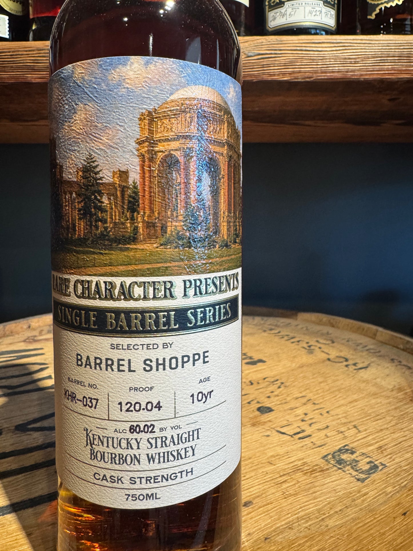 Rare Character Barrel Shoppe Single Barrel KHR-037 10 Year Bourbon 120.4 Proof 750mL