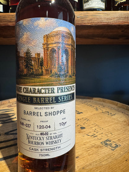 Rare Character Barrel Shoppe Single Barrel KHR-037 10 Year Bourbon 120.4 Proof 750mL
